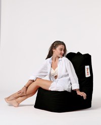 Fotoliu puf de gradina Diamond Negru 60x90x35 cm - 6