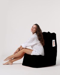 Fotoliu puf de gradina Diamond Negru 60x90x35 cm - 7