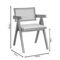 Fotoliu Winslow lemn de arbore de cauciuc negru - pvc ratan material culoare lemn natural - gri - 4