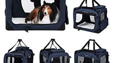 Geanta de transport animale, Feandrea, Albastru-Negru, 70.0x52.0x52.0 cm