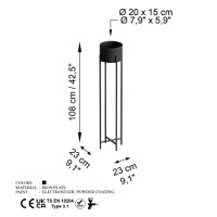 Ghiveci decorativ GED Negru 23x108x23 cm - 6