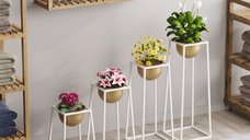 Ghiveci decorativ GED018C Auriu 17x30x30 cm