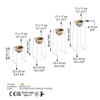 Ghiveci decorativ GED018C Auriu 17x30x30 cm - 6