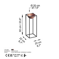 Ghiveci decorativ GED021B Cupru 22x60x22 cm - 6