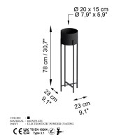 Ghiveci decorativ GED025 Negru 23x78x23 cm - 6