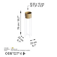 Ghiveci decorativ GED025C Auriu 23x78x23 cm - 6