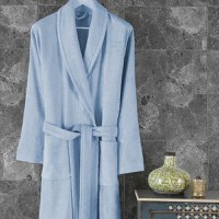 Halat de Baie Unisex, Bamboo Blue, Marime L (Bambus) - 1