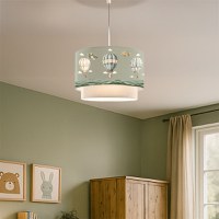 Lampa pentru copii Balon, Pako World, Verde-Crem, 30x30x20 cm - 2