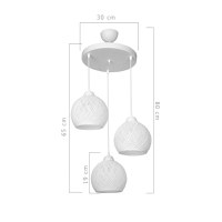 Lampa PWL-0973, Pako World, E27, Alb, 35x35x18 cm - 4