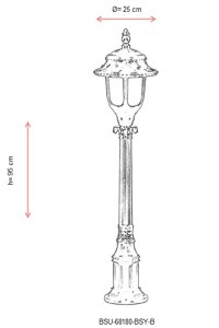 Lampadar de exterior 68180 Negru 95x25 cm - 3