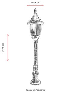 Lampadar de exterior M2B Maro 105x26 cm - 3