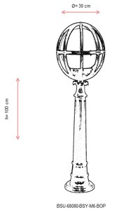 Lampadar de exterior M6BOP Negru 100x30 cm - 3