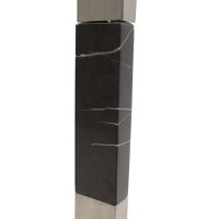Lampadar din Metal PWL-0940, E27, argintiu-negru-gri, 43x43x153 cm - 3