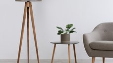 Lampadar Tripod Yanık Lambader Pramit 15-3 Abajurlu Maro