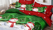 Lenjerie 1 persoana Craciun Noel V36 4 Piese (Finet)