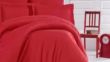 Lenjerie 1 Persoana Deluxe Rosu (Satin Deluxe)