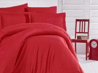 Lenjerie 1 Persoana Deluxe Rosu (Satin Deluxe) - 1