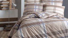 Lenjerie 1 Persoana Enza Bej (Bumbac 100%)