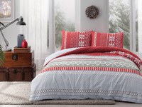 Lenjerie 1 Persoana Merry Rosu (Bumbac 100%) - 1