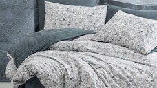 Lenjerie 1 Persoana Molly Antracit cu elastic 100x200 (Bumbac 100%)