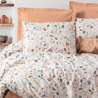 Lenjerie 1 Persoana Oniks Caramel cu elastic 100x200 (Bumbac 100%) - 1