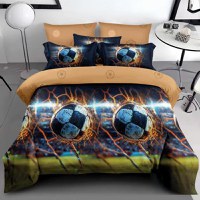 Lenjerie 3D Fotbal V1 cu 6 Piese (Finet) - 1