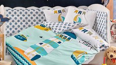 Lenjerie Bebe Sailor Green (Bumbac Poplin)