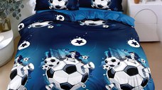Lenjerie Blue Football (Bumbac Satinat)