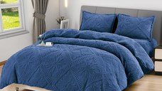 Lenjerie cocolino cu elastic 180x200 Sigma V11 Albastru (Cocolino)