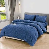 Lenjerie cocolino cu elastic 180x200 Sigma V11 Albastru (Cocolino) - 1