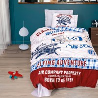 Lenjerie Copii Flying Gri (Bumbac 100%) - 1