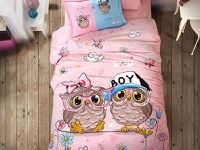 Lenjerie Copii Puhu Roz (Bumbac 100%) - 1