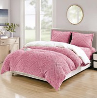 Lenjerie cu blanita, Elastic 180x200 Sigma V20 Roz (Cocolino) - 1