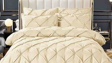 Lenjerie cu elastic 160x200 Rynker Crem 6 Piese (Finet)