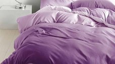 Lenjerie cu Elastic 180x200 Accent Mov (Bumbac Satinat)