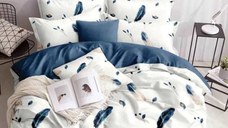 Lenjerie cu Elastic 180x200 Cool Feather (Bumbac Satinat)