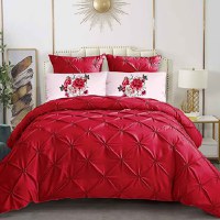 Lenjerie cu elastic 180x200 Crease Rosu 6 Piese (Finet) - 1