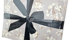 Lenjerie cu elastic 180x200 Creponata Flowers V17 6 Piese (Finet)