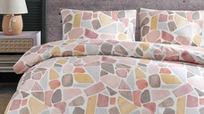 Lenjerie cu elastic Alvy Roz, 160x200 (Bumbac 100%)