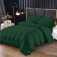 Lenjerie Damasc cu elastic 180x200 Bright V4 Verde inchis (Finet) - 1