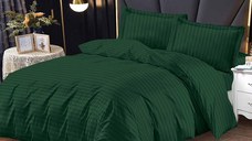 Lenjerie Damasc cu elastic 180x200 Bright V4 Verde inchis (Finet)