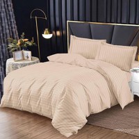 Lenjerie Damasc cu elastic 180x200 Bright V7 Bej deschis (Finet) - 1