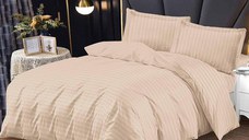 Lenjerie Damasc cu elastic 180x200 Bright V7 Bej deschis (Finet)