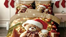 Lenjerie de Pat Mos Craciun 180x200 Frosty V53 - 6 Piese Dormy