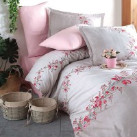 Lenjerie Family Lorinda Roz cu 2 cearsafuri de Pilota (Bumbac 100%) - 1