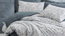 Lenjerie Molly Antracit cu elastic 160x200 (Bumbac 100%)
