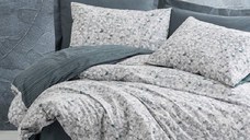 Lenjerie Molly Antracit cu elastic 160x200 (Bumbac 100%)