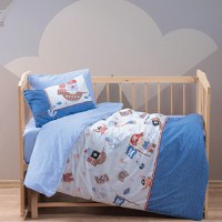 Lenjerie Patut Bebe Corsair Albastru (Bumbac 100%) - 1