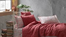 Lenjerie si Cuvertura Matlasata Aden Rosu (Bumbac 100%)