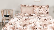 Lenjerie Vesta Bej din Satin Deluxe pentru 2 Persoane